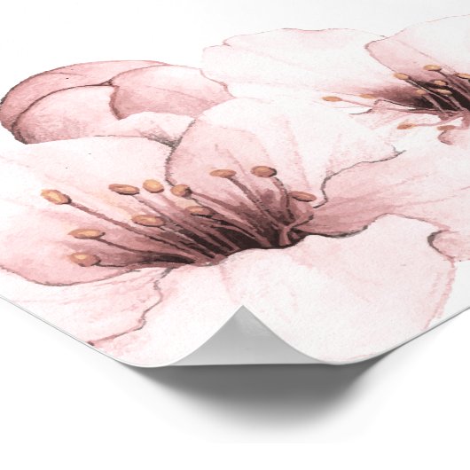 晴海桜さくらんぼブロッサムベイビーシャワーウェルカム ポスター (角)