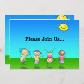 『晴遊れの日に子どものアウトドア』 招待状 (正面/裏面)