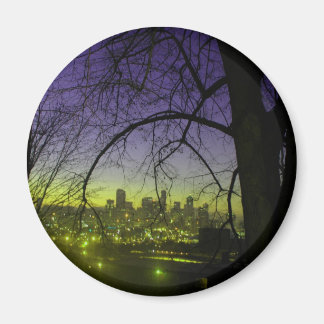 暁のシアトルの眺め マグネット