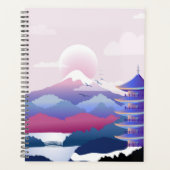 暁の平和な寺の風景 プランナー手帳 (正面)