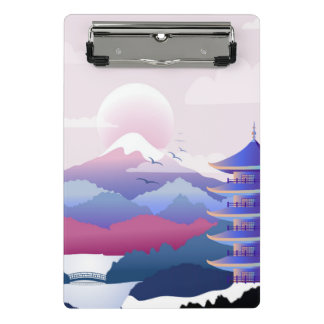 暁の平和な寺の風景 ミニクリップボード