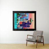 暁の空の下のシアトルの旅行ポスター タペストリー (インサイチュ(横))