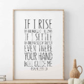 暁もしの翼に立ち上がる、詩篇139:9-10 ポスター