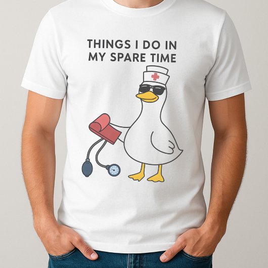 暇なときにすること フニークなシリー・グース看護師 Tシャツ