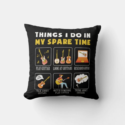 暇なときにやるギター好き クッション (正面)