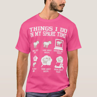 暇な時にすることは羊の毛をおもしろい刈る Tシャツ