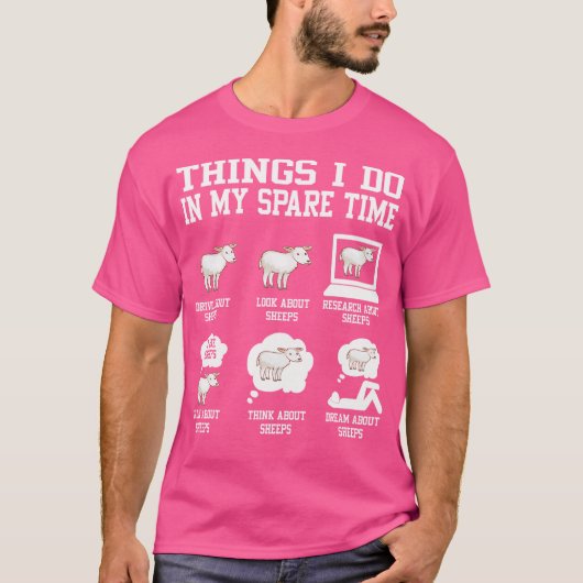 暇な時にすることは羊の毛をおもしろい刈る Tシャツ (正面)