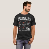 暇な時にすること ベースギタリスト ギタリスト Tシャツ (正面フル)