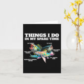 暇な時にやることおもしろい魚釣りユーモア カード (黄色い花)