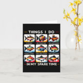 暇な時にやることおもしろい魚釣り好き カード (黄色い花)