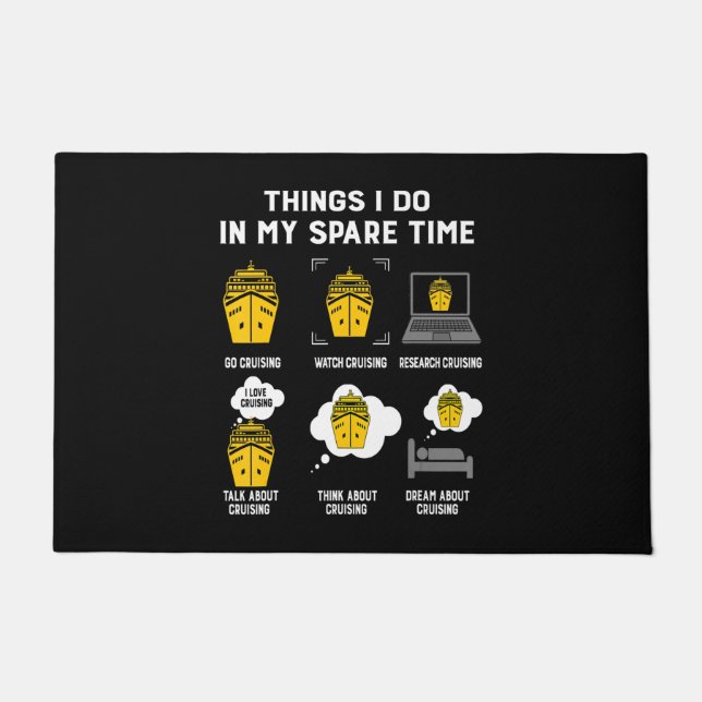 暇な時にやることがうまくいくおもしろいクルージング ドアマット (正面)