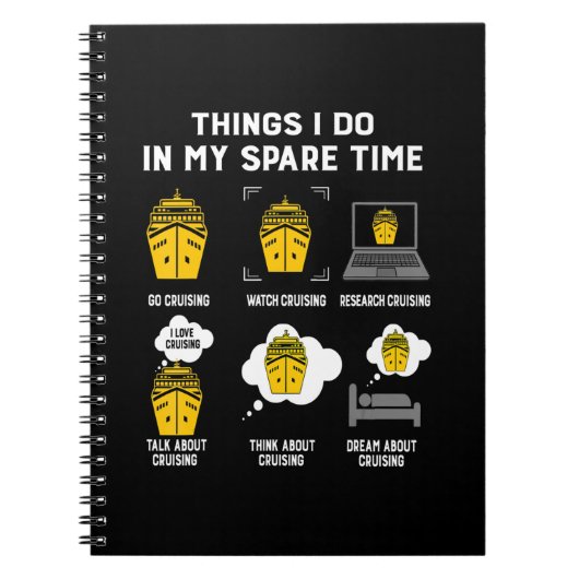 暇な時にやることはクルージング おもしろい ノートブック (正面)