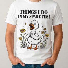 暇な時にやることガチョウだらけ Tシャツ