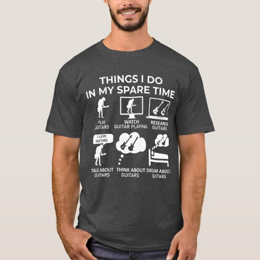 暇な時にやること – ギター Tシャツ (正面)