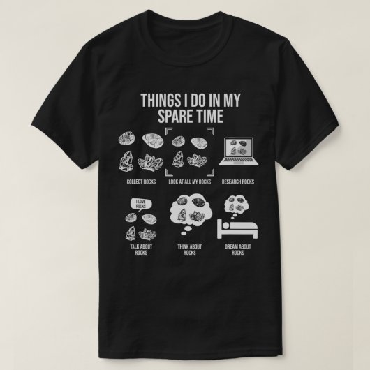 暇な時にやること、岩拾い Tシャツ (デザイン正面)