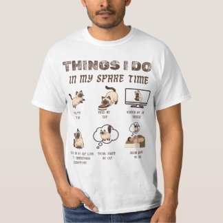 暇な時にやること 猫 ネタ Tシャツ