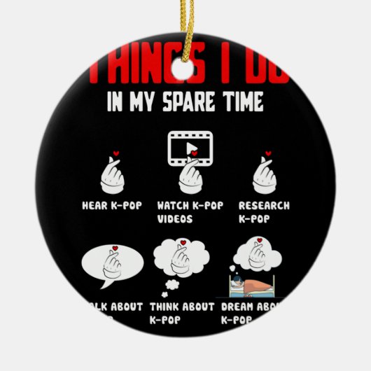 暇な時にやることKpop Merch K-ポップ・アートの セラミックオーナメント (正面)