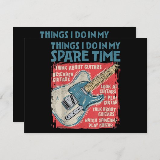 暇な時にエレクトリックでギターをおもしろい弾く シーズンカード (正面/裏面)