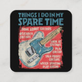 暇な時にエレクトリックでギターをおもしろい弾く スクエア名刺 (正面)