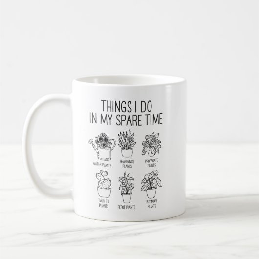暇な時にママに贈ることを植える コーヒーマグカップ (左)
