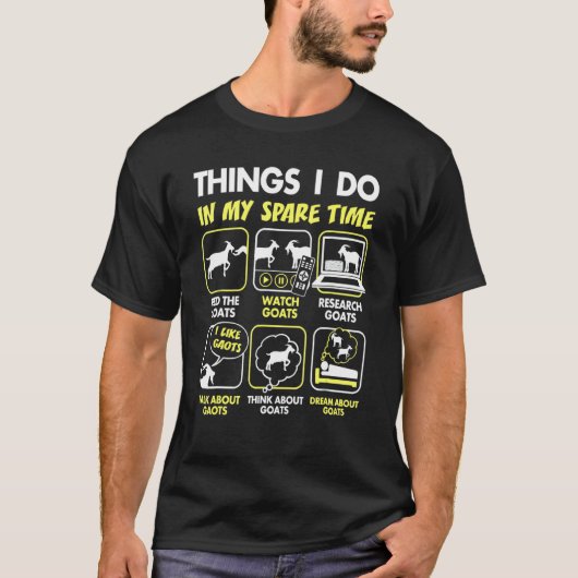 暇な時にヤギがすることだ Tシャツ (正面)