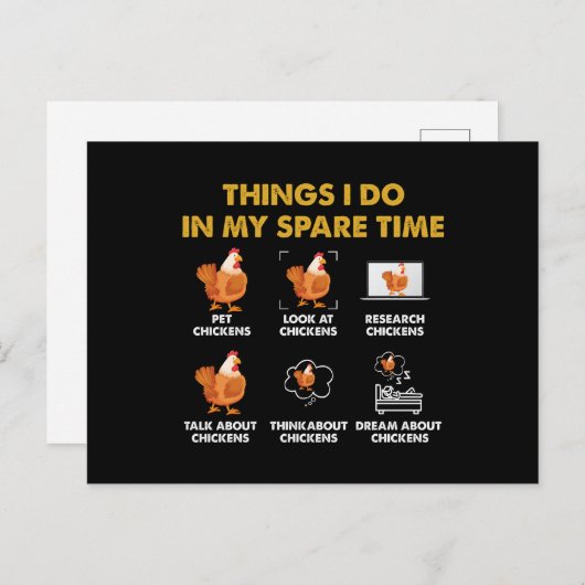 暇な時に自分がやることおもしろい ポストカード (正面/裏面)