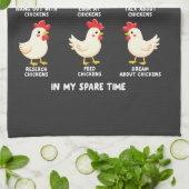 暇な時に行う事チキン農業 キッチンタオル (折り畳み)