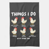 暇な時に行う事チキン農業 キッチンタオル (縦)