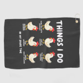 暇な時に行う事チキン農業 ゴルフタオル (横)