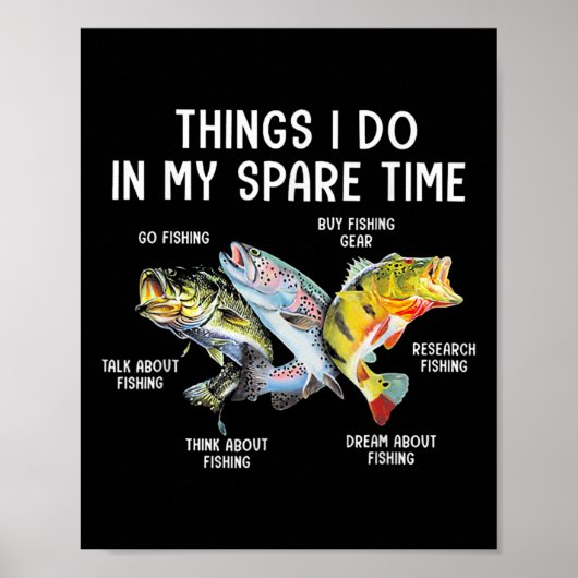 暇な時の魚釣りでやることおもしろい ポスター (正面)