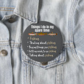 暇な時の魚釣りでやることおもしろい 缶バッジ (インサイチュ)