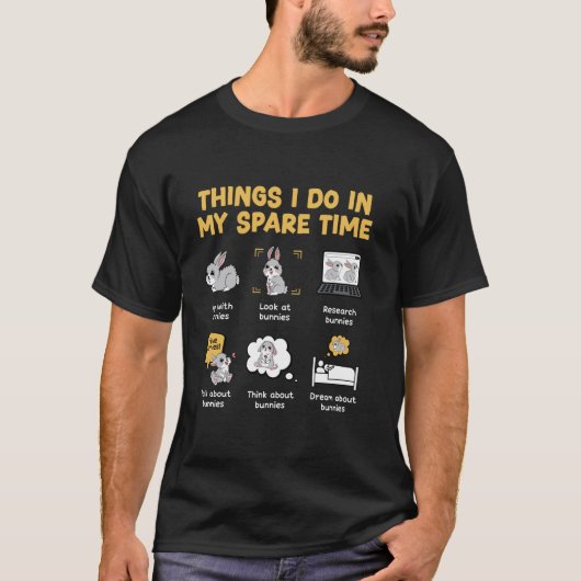 暇な時間にしたこと ウサギ ラビット Tシャツ (正面)
