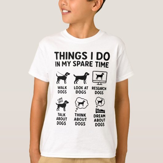 暇な時間にしたこと 犬 面白い Tシャツ (正面)