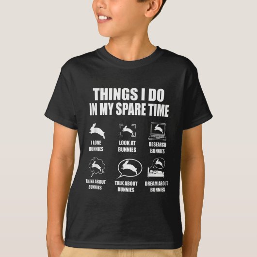 暇な時間にするウサギ うさぎ Tシャツ (正面)