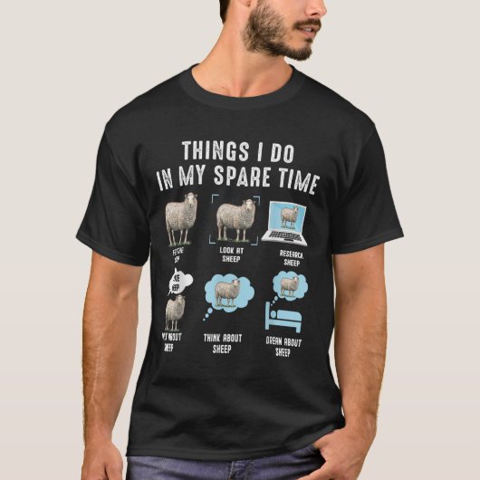 暇な時間にする事 羊 笑える 羊 Tシャツ (正面)