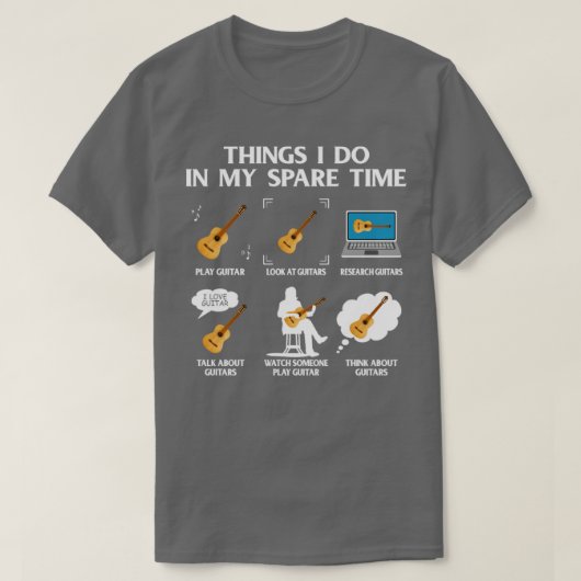 暇な時間にギターをやること Tシャツ (デザイン正面)