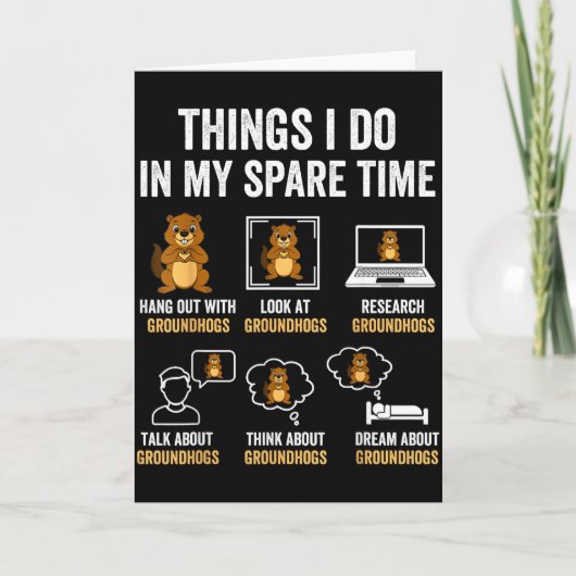 暇な時間に私がする面白いこと ハムスター ユーモア カード (正面)