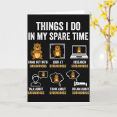 暇な時間に私がする面白いこと ハムスター ユーモア カード (黄色い花)