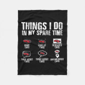 暇な時間に車の整備士父の日男性 フリースブランケット (正面)