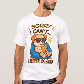 暇な猫 – ごめん、今予定あるんだ Tシャツ