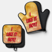 「暑いのが好き！」 鍋つかみ&鍋敷きセット (正面/裏面)