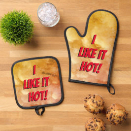 「暑いのが好き！」 鍋つかみ&鍋敷きセット