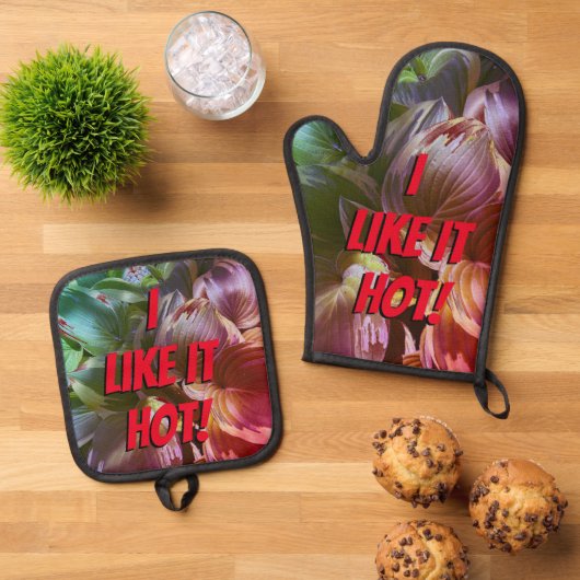 「暑いのが好き！」 鍋つかみ&鍋敷きセット (トップダウン)