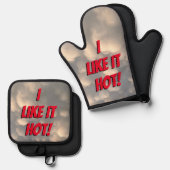 「暑いのが好き！」 鍋つかみ&鍋敷きセット (正面/裏面)