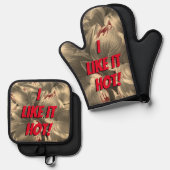 「暑いのが好き！」 鍋つかみ&鍋敷きセット (正面/裏面)