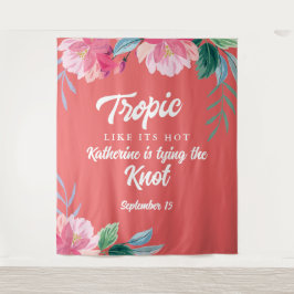 暑いオレンジの独身最後のパーティーのようにトロピカル タペストリー