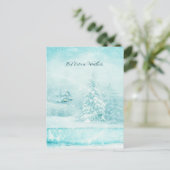 暑いココアの天気でクリスマスの雪が降った シーズンポストカード (スタンド正面)