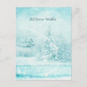 暑いココアの天気でクリスマスの雪が降った シーズンポストカード (正面)