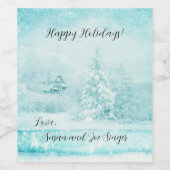 暑いココアの天気でクリスマスの雪が降った ワインラベル (シングルラベル)