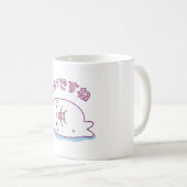 暑いスイカを食べるかわいい白いアザラシ コーヒーマグカップ (正面右)
